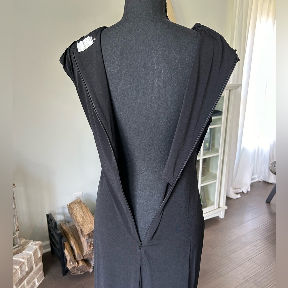 MARVIN RICHARDS Women's Black V Neck Polyester Cocktail Career Dress Size 10 - Picture 5 of 12